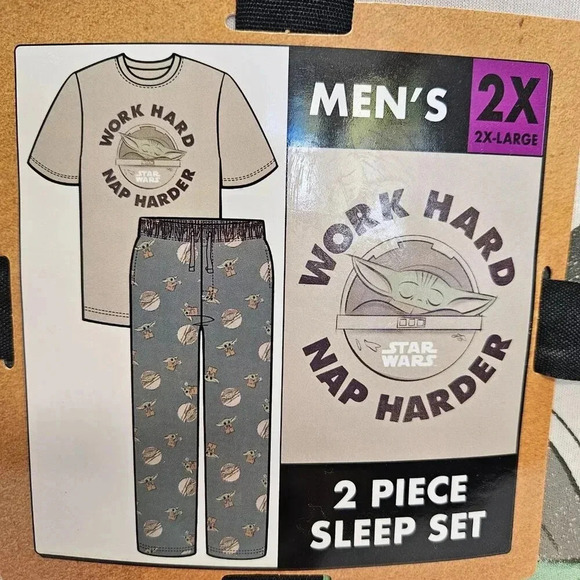 2XL Star Wars The Mandalorian Mens 2-Piece T-Shirt & Pants Sleepwear Pajama Set - Picture 4 of 6